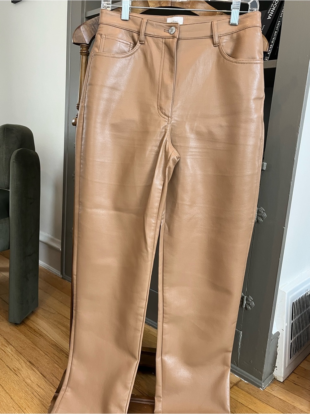 Aritzia Wilfred Melina Camel Vegan Leather Pants